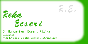 reka ecseri business card